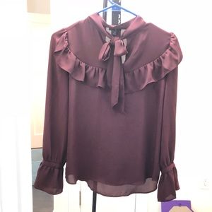 Wine red long sleeve shirt